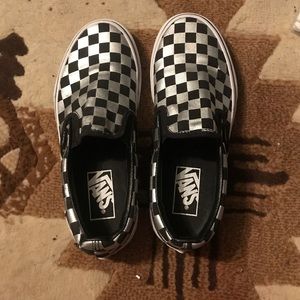WORN TWICE Metallic Checkered Vans!!